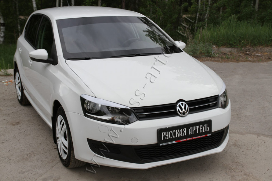 Накладки на передние фары (реснички) Volkswagen Polo V 2009-2016, купить со скидкой, REVWP5-014000 