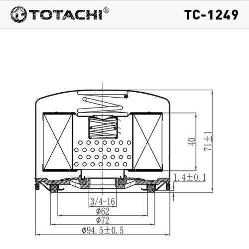 Фильтр масляный TC-1249 TOTACHI 2108-1012-005 MANN W 914/2, купить со скидкой, TC-1249 