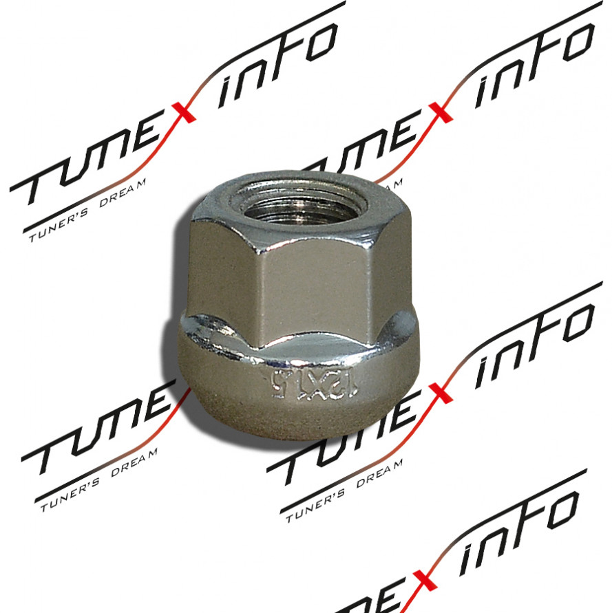 Гайка колесная M12 x 1,5 20мм полусфера, сквозная, 1шт, купить со скидкой, exn1050 Гайка колесная M12 x 1,5 20мм полусфера, сквозная, 1шт 