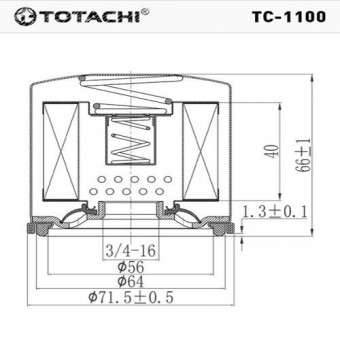 Фильтр масляный TC-1100 TOTACHI C-932 15601-87703 MANN W67/2