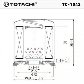Фильтр масляный TC-1042 TOTACHI C-218 15208-53J00 MANN W610/4