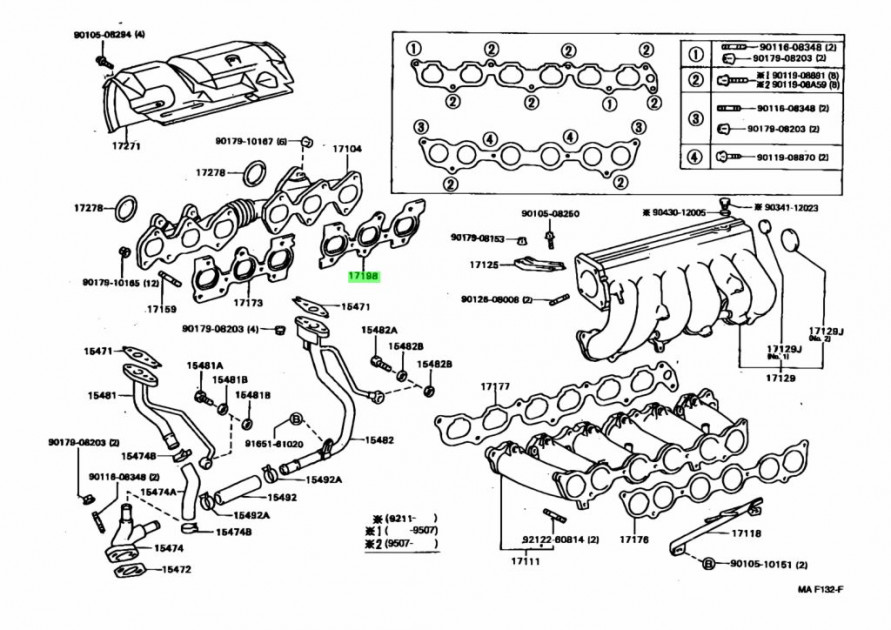 Прокладка под коллектор выпускной Toyota 2JZ-GTE, купить со скидкой, FT100406SS 