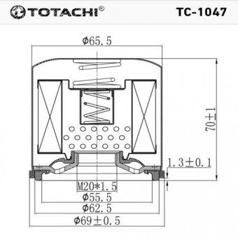 Фильтр масляный TC-1047 TOTACHI C-224 15208-65F00 MANN W67/1