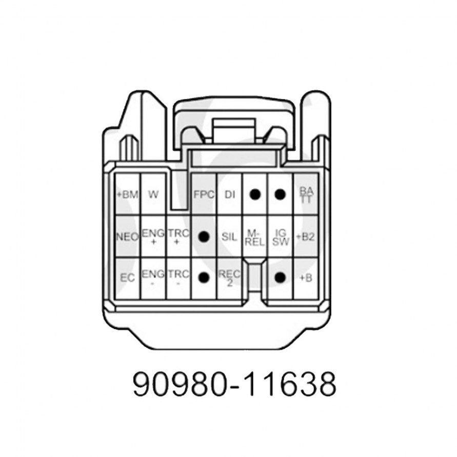 Разъем, фишка блока ECU Toyota JZS161 2JZ-GTE 22 пина (салонная коса) №2 90980-11638, купить со скидкой, 9098011638 