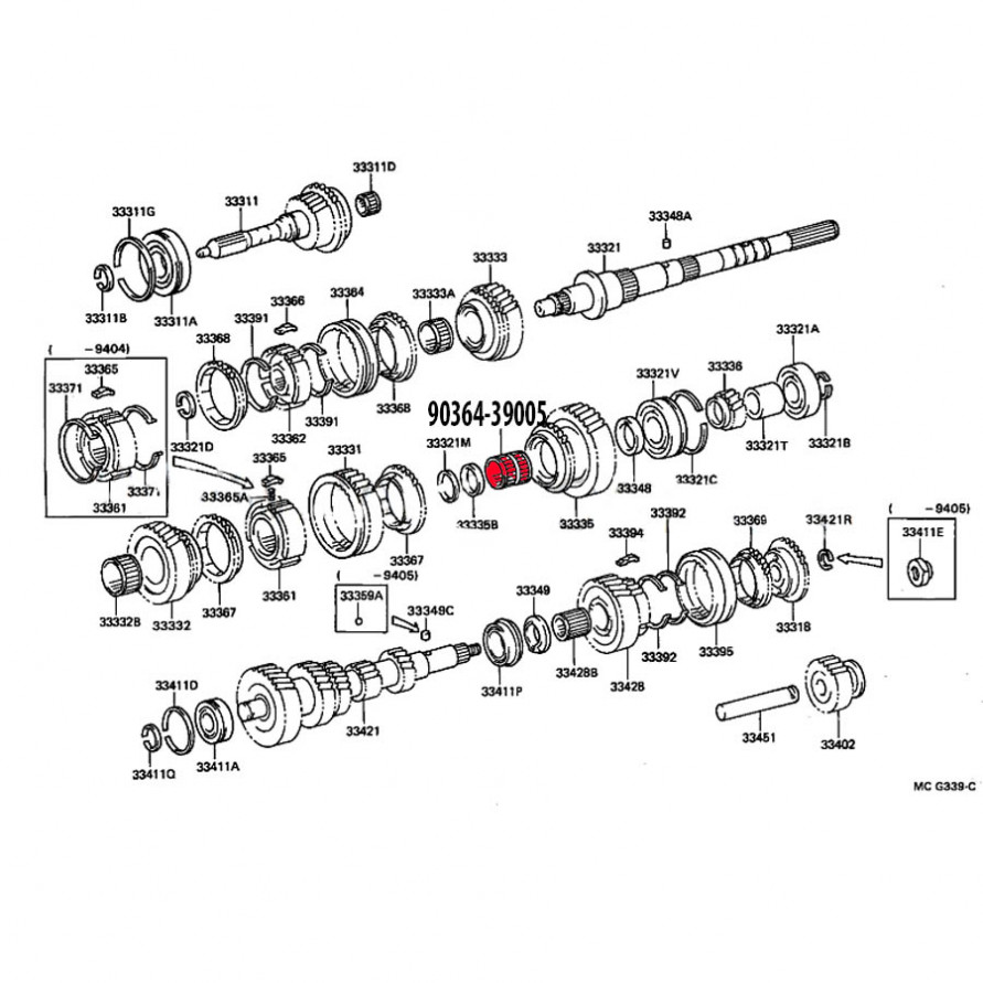 Подшипник КПП Toyota (39*46*44мм) Aisin R154 90364-39005, 1 передачи (оригинал), купить со скидкой, 90364-39005 