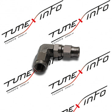 Фитинг под шланг тефлоновый тормозной AN3 – М10 x 1.00 мама, 90гр, SS
