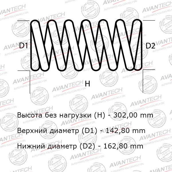 Комплект усиленных пружин подвески Avantech HS4155F 2шт, купить со скидкой, HS4155F 