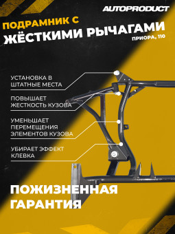 Подрамник ВАЗ 2110 - 2112, 2170, Приора под жесткие рычаги Автопродукт