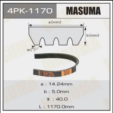 Ремень поликлиновый 4PK1170 EPDM Masuma