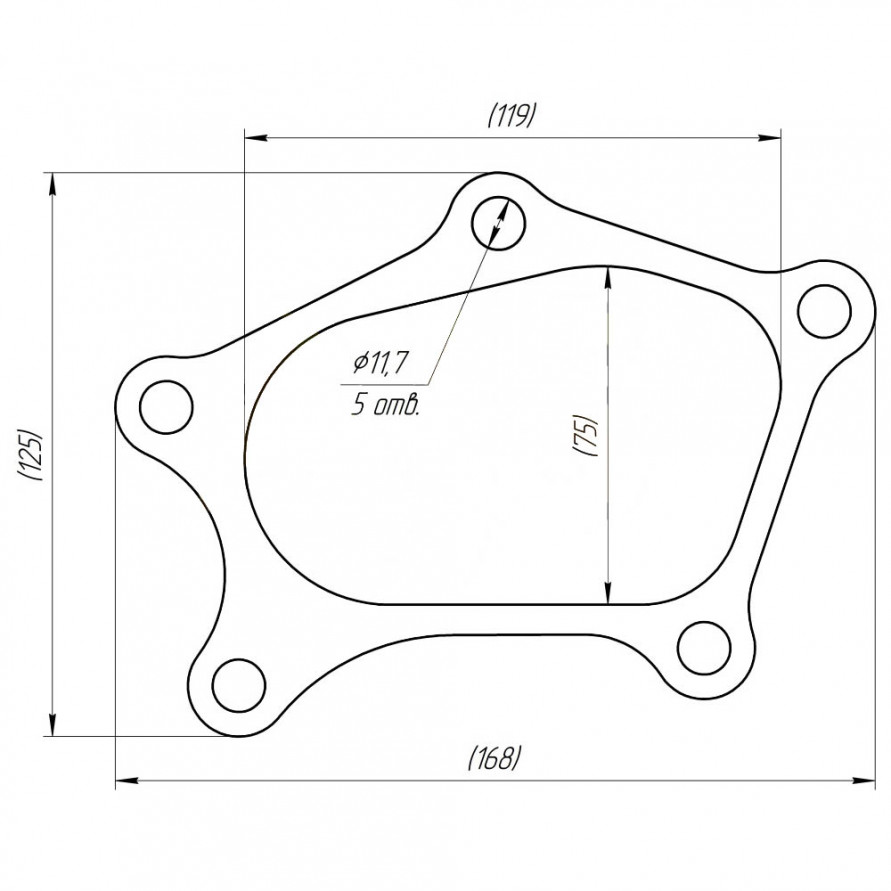 Прокладка под выход турбины Subaru EJ20X VF38 5 болтов 44011-AG030, Taiko, купить со скидкой, TSL030132 