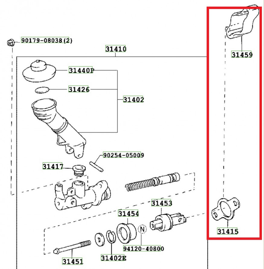 Проставка под главный цилиндр сцепления Toyota R154 31459-22020, купить со скидкой, 3145922020 