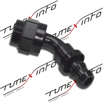 Фитинг M22x1.5 - шланг 15.6мм 45градусов алюминий