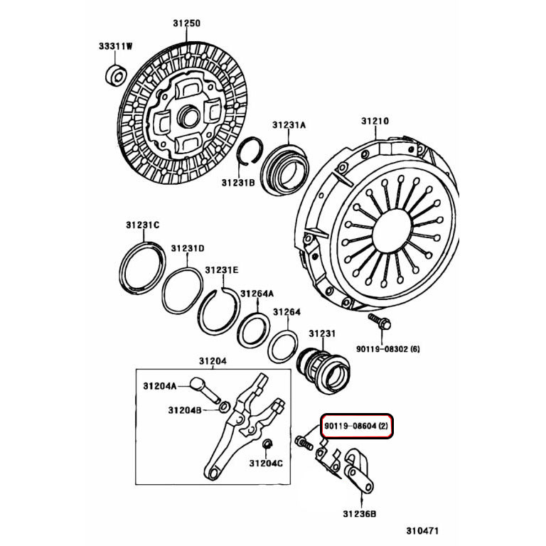 Болт Toyota 90119-08604, купить со скидкой, 9011908604 