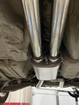 Бочка выхлопная, глушитель Magnaflow выхода X63мм*4 L455мм (вынос-вынос)