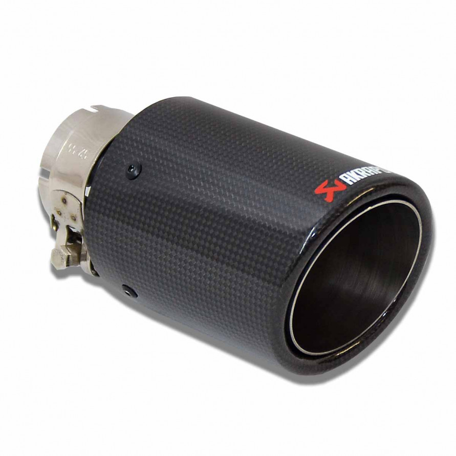 Насадка на глушитель круглая 51х89мм Akrapovic style закругленная с карбоном, купить со скидкой, 7025-51/89glass 