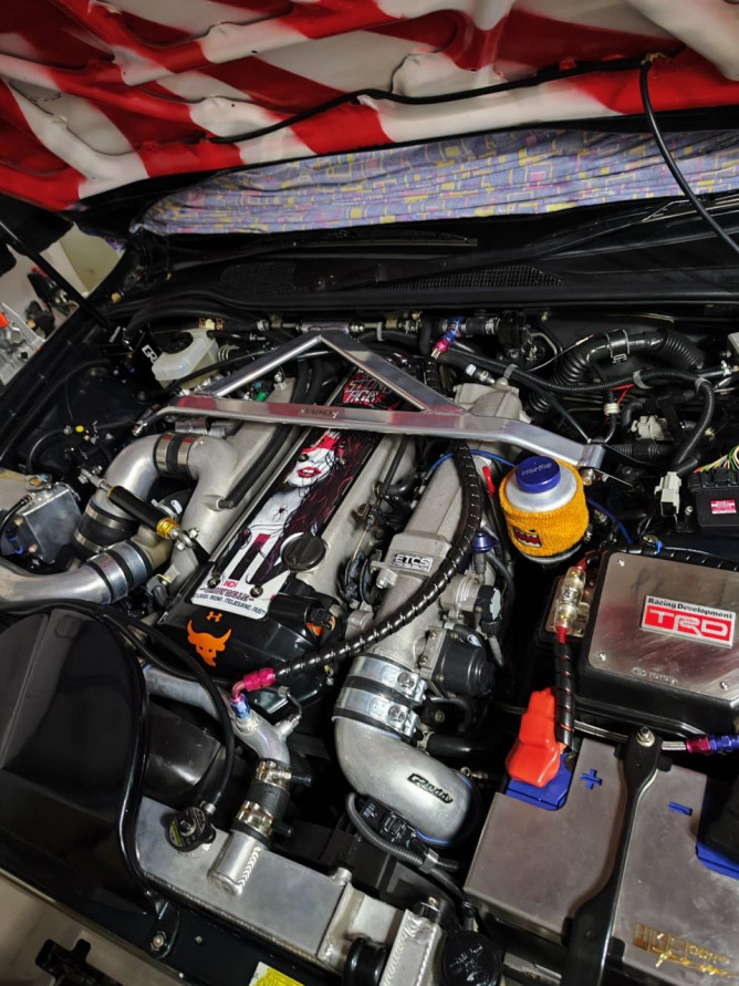 Распорка передняя верхняя Toyota JZX90, JZX100, Турбо 3 точки, купить со скидкой, TSL020165red Красный 