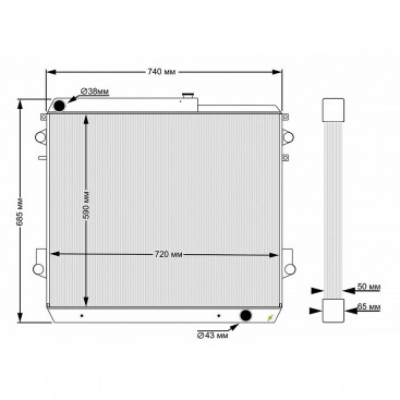 Радиатор алюминиевый Toyota Land Cruiser 200 2UZ 50mm AT, 16400-50380