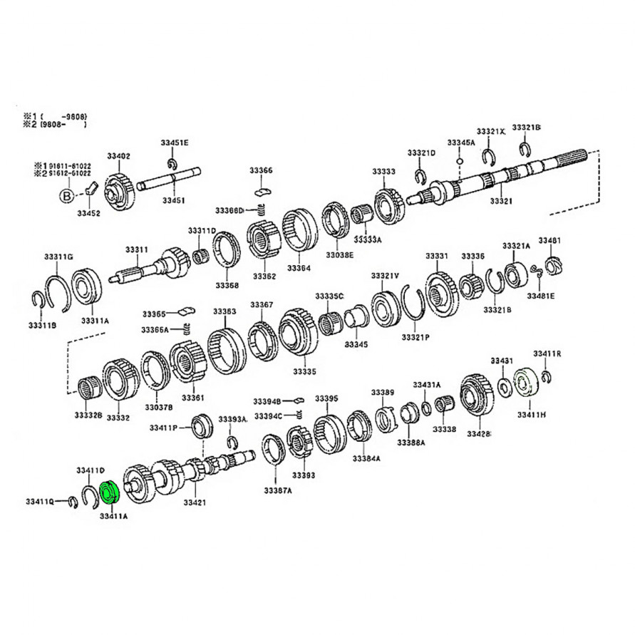 Подшипник КПП Toyota МКПП W57, 58, 59, (25*52*20мм) 90365-25014, купить со скидкой, 90365-25014 