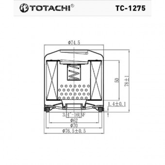 Фильтр масляный TC-1275 TOTACHI C-418 LF10-14-302 W 712/73