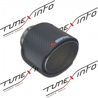 Насадка на глушитель круглая 63х114мм Akrapovic style №2 с карбоном