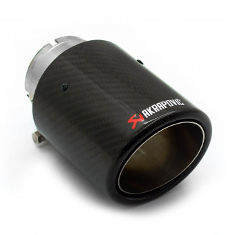 Насадка на глушитель круглая 60х89мм Akrapovic style закругленная с карбоном