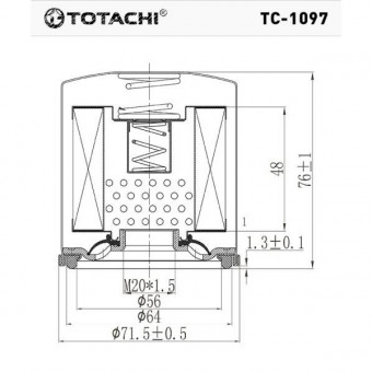 Фильтр масляный TC-1097 TOTACHI C-901 15208-00QAG MANN W66, W68