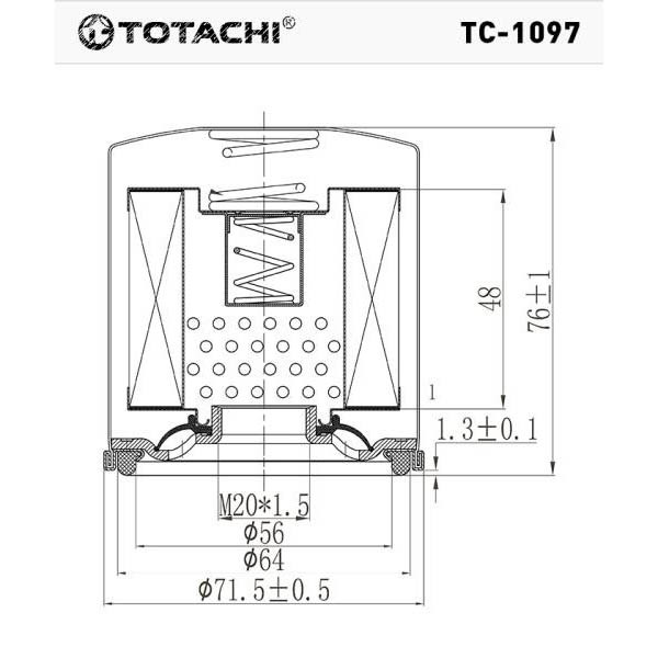Фильтр масляный TC-1097 TOTACHI C-901 15208-00QAG MANN W66, W68, купить со скидкой, TC-1097 