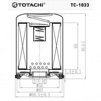 Фильтр масляный TC-1033 TOTACHI C-113 16510-61A01 MANN W 610/1
