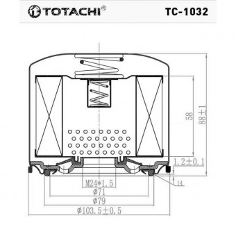 Фильтр масляный TC-1032 TOTACHI C-112 90915-03003 MANN WP 914/80