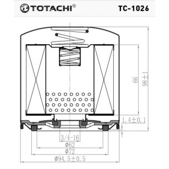 Фильтр масляный TC-1026 TOTACHI C-103 15601-96001 MANN W 920/80