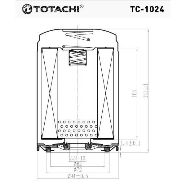 Фильтр масляный TC-1024 TOTACHI C-101 1560B-41010-000 MANN W 940/1, W 940/81, купить со скидкой, TC-1024 