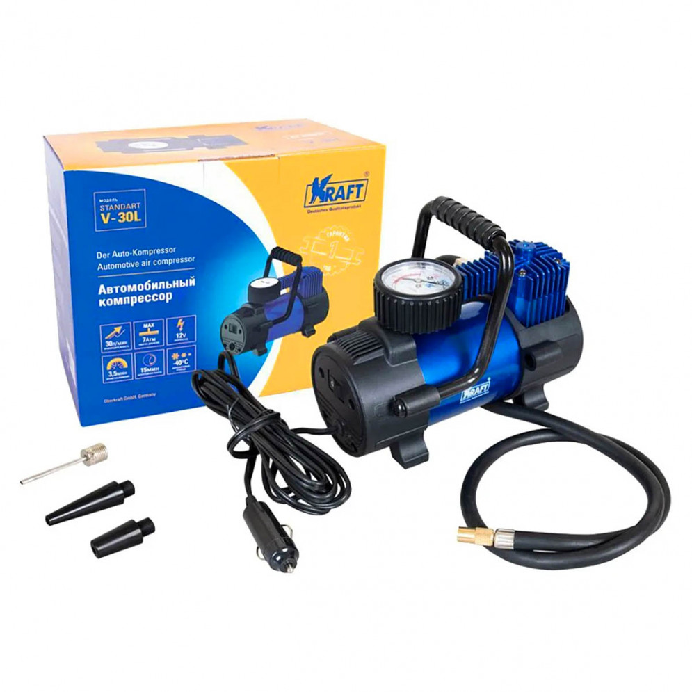 Компрессор для шин 30л. KRAFT STANDART V-30L, купить со скидкой, KT 800035 